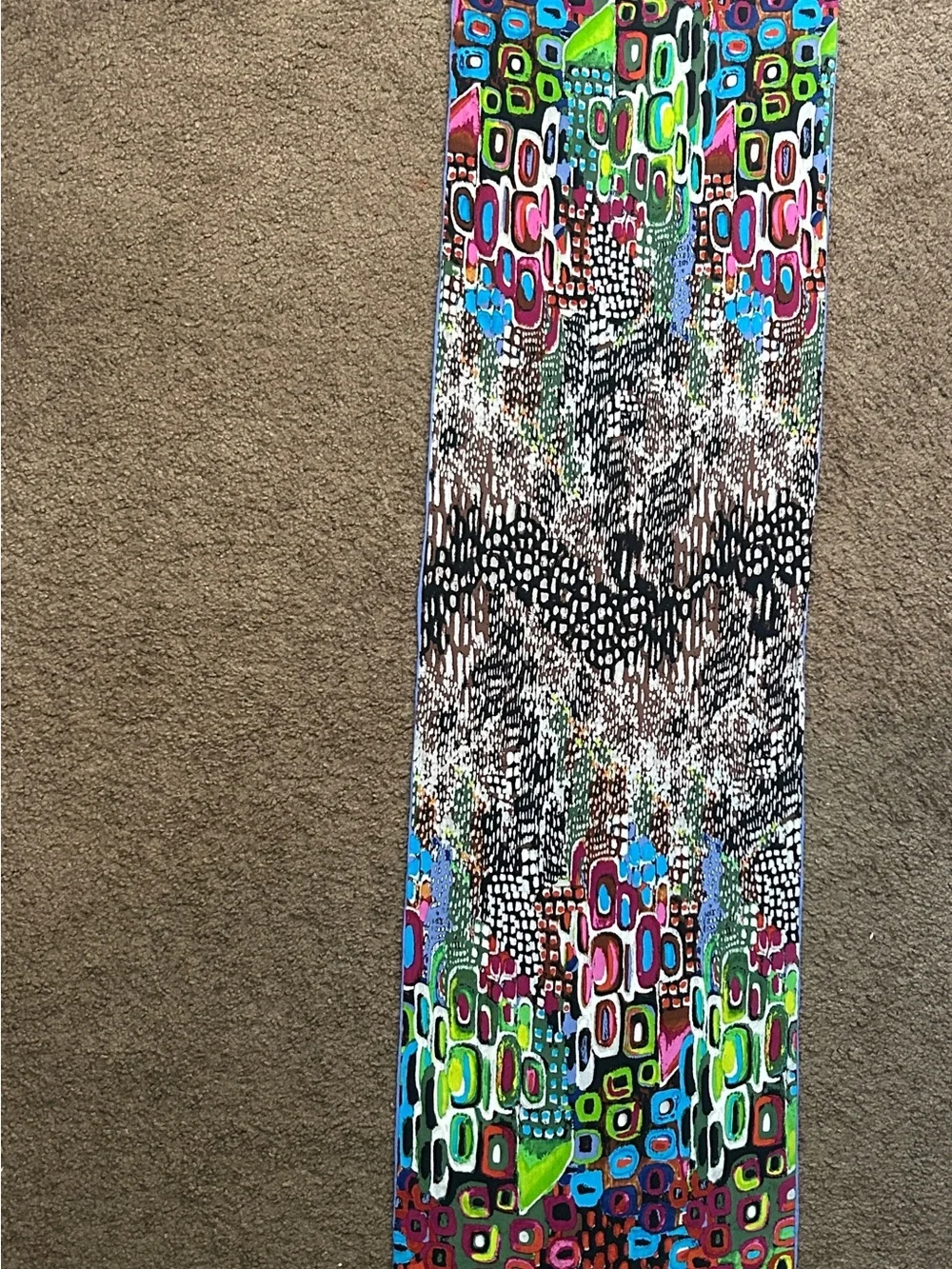 Vintage geometric unique silk scarf